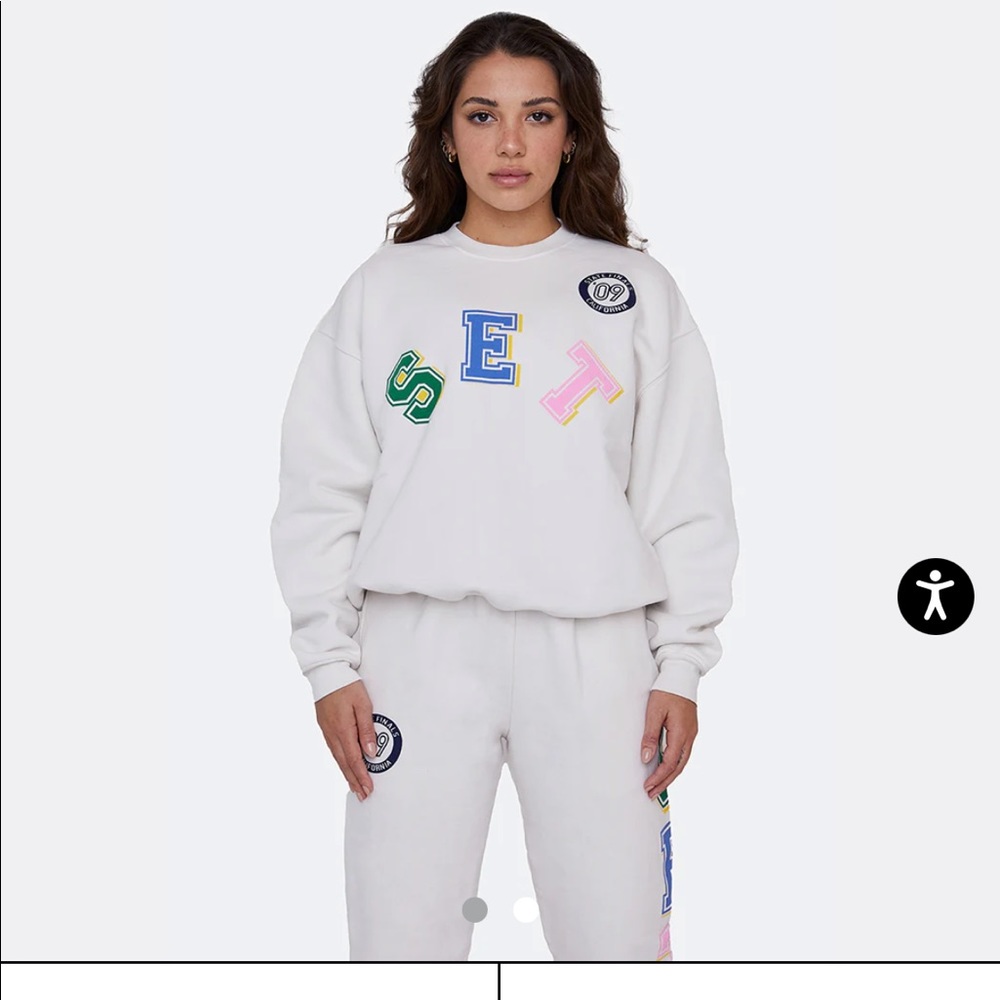 Set active white crew sweatshirt